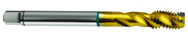 1-12 2B 4-Flute Cobalt Green Ring Semi-Bottoming 40 degree Spiral Flute Tap-TiN - USA Tool & Supply