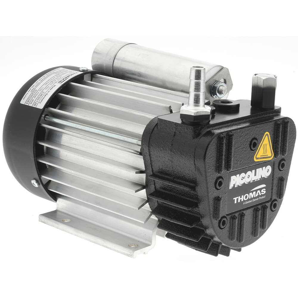 Thomas - Rotary Vane-Type Vacuum Pumps Voltage: 115 VAC Length (Decimal Inch): 9.8000 - USA Tool & Supply