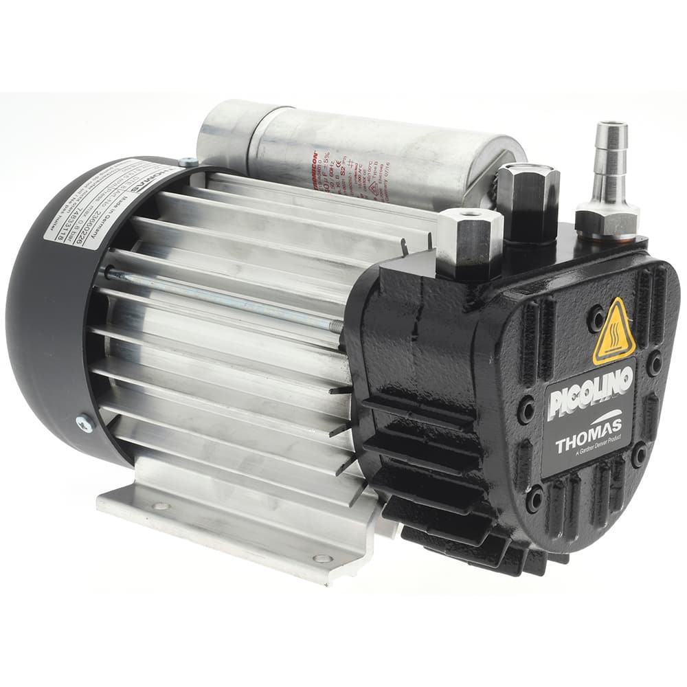 Thomas - Rotary Vane-Type Vacuum Pumps Voltage: 115 VAC Length (Decimal Inch): 9.8000 - USA Tool & Supply