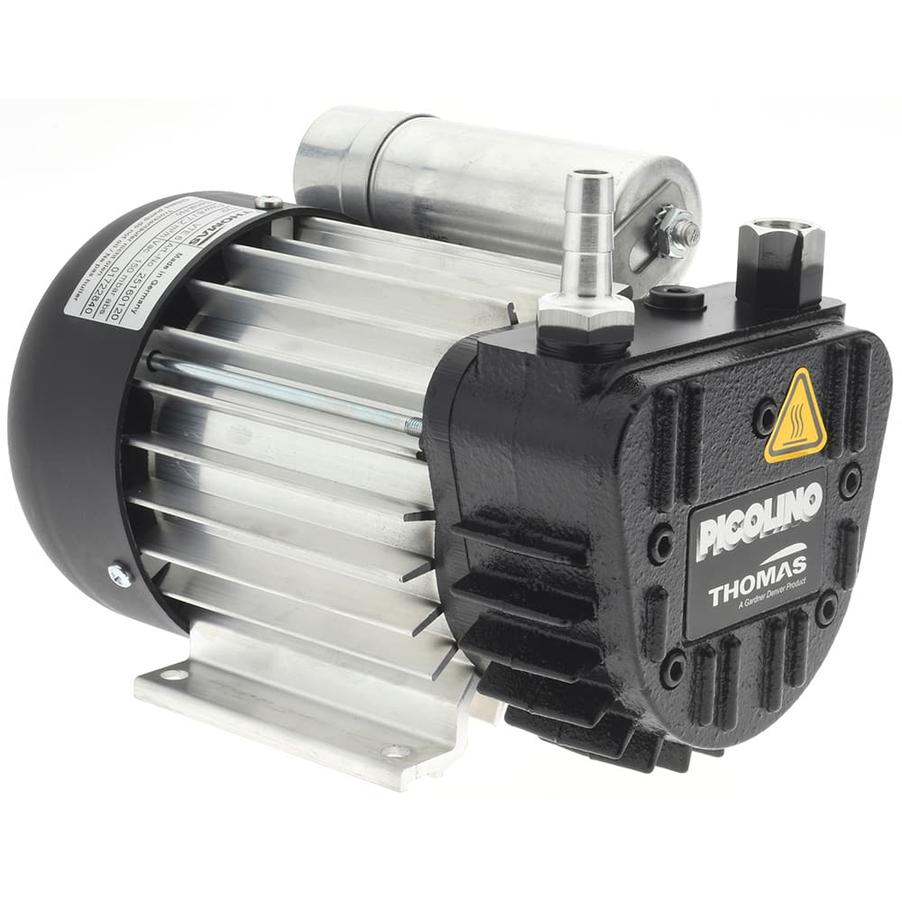 Thomas - Rotary Vane-Type Vacuum Pumps Voltage: 115 VAC Length (Decimal Inch): 8.8200 - USA Tool & Supply