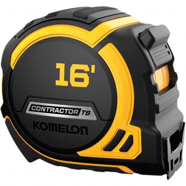 Komelon - 16' x 1-1/4" Hi-Vis Yellow/White Blade Tape Measure - USA Tool & Supply
