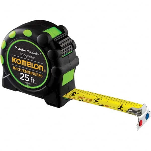 Komelon - 25' x 1" Yellow Blade Tape Measure - USA Tool & Supply