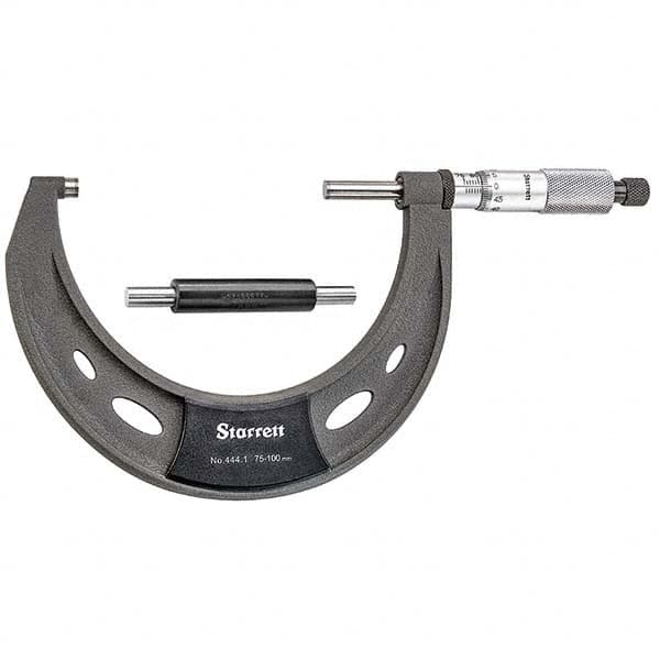Starrett - Mechanical Outside Micrometers Minimum Measurement (mm): 75.00 Maximum Measurement (mm): 100.00 - USA Tool & Supply