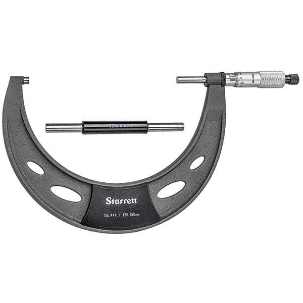 Starrett - Mechanical Outside Micrometers Minimum Measurement (mm): 125.00 Maximum Measurement (mm): 150.00 - USA Tool & Supply