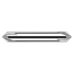Chamfer Cutters - 0.1875″ (3/16″) Shank Diameter × 45° per side Carbide Pointed Chamfer Cutter DE, 2 Flutes - Exact Industrial Supply
