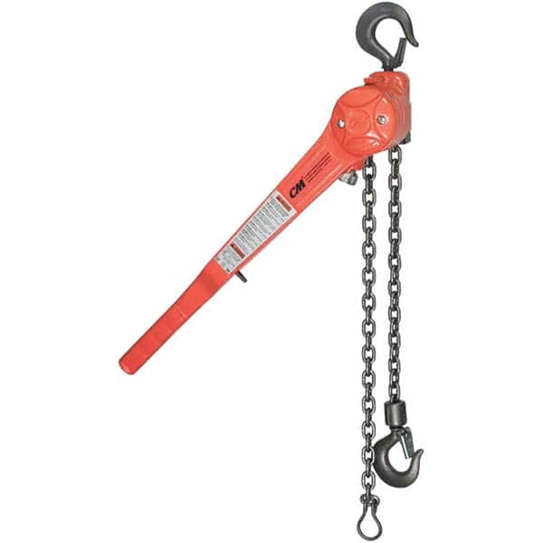CM - 1,500 Lb Capacity, 15' Lift Height, Chain Manual Lever Hoist - USA Tool & Supply