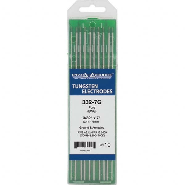 PRO-SOURCE - Tungsten Electrodes Type: Pure Diameter (Inch): 3/32 - USA Tool & Supply