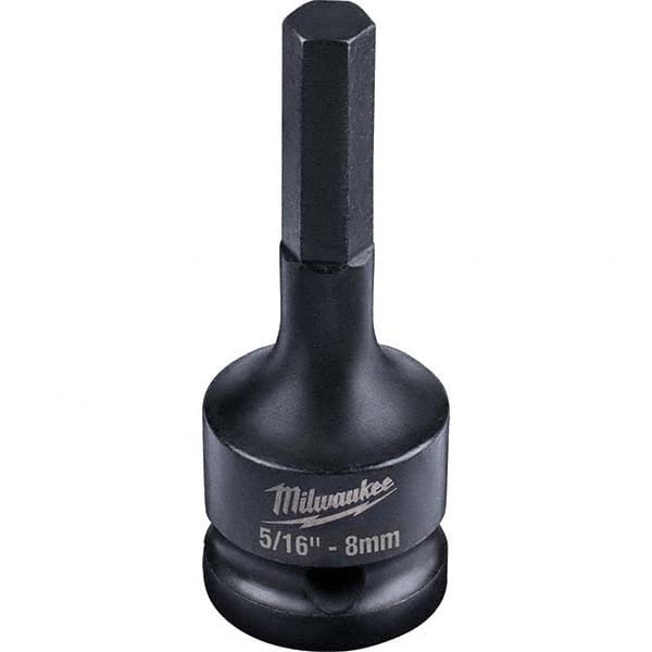 Milwaukee Tool - Impact Hex & Torx Bit Sockets Drive Size (Inch): 1/2 Hex Size (mm): 8.0 - USA Tool & Supply