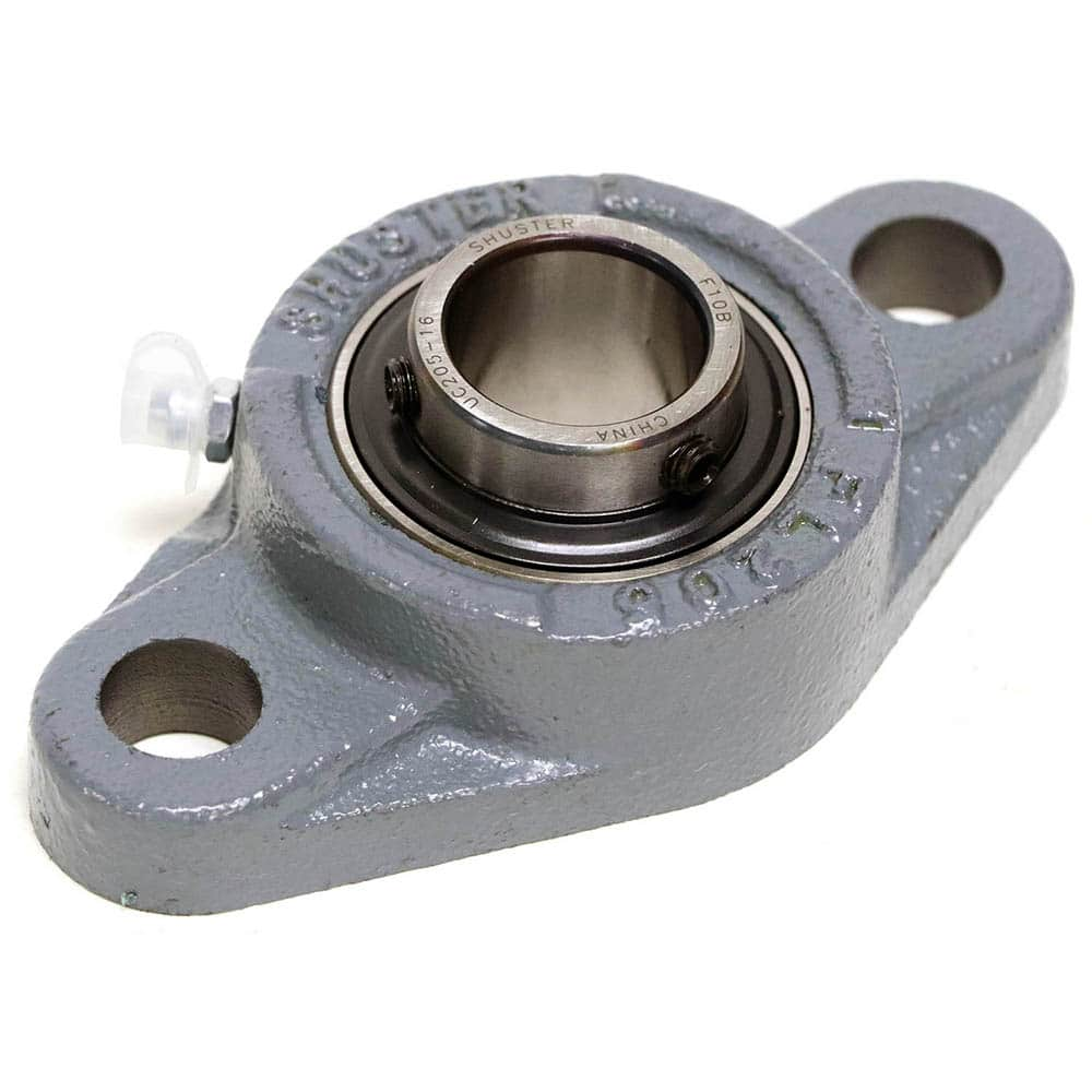 Shuster - UCFL206, 30mm ID, 80mm OAL x 148mm OAH40.2mm Wide, 2-Bolt Flange Bearing - Exact Industrial Supply