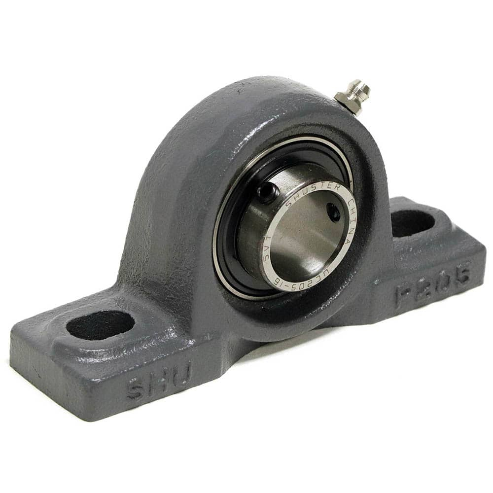 Shuster - UCP206, 30mm ID, 6-1/2" OAL x 3-1/4" OAH x 1-7/8" Wide, Ball Bearing Pillow Block - Exact Industrial Supply