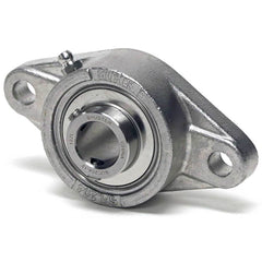 Shuster - SUCSFL204, 20mm ID, 2-3/8" OAL x 113mm OAH, 2-Bolt Flange Bearing - Exact Industrial Supply