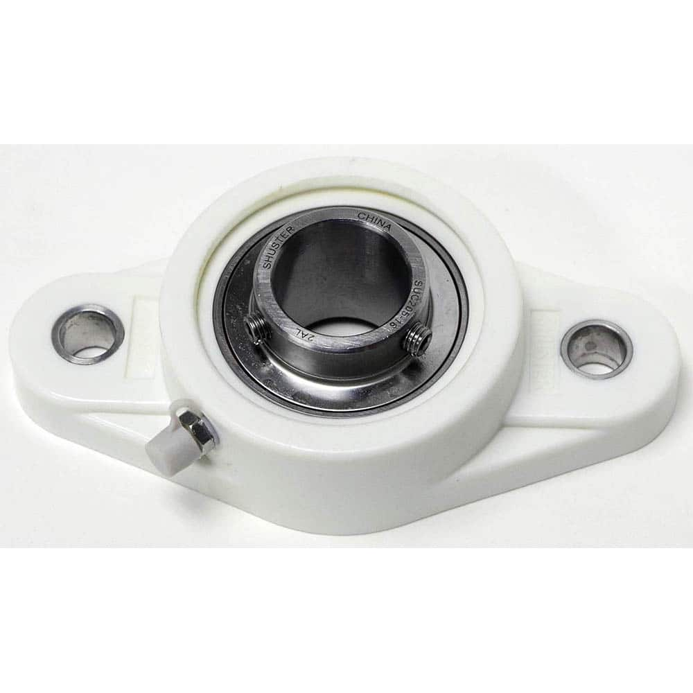 Shuster - SUCTFL205, 25mm ID, 69.5mm OAL x 131mm OAH36.8mm Wide, 2-Bolt Flange Bearing - Exact Industrial Supply