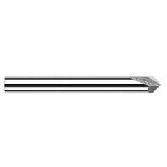 Chamfer Cutters - 0.2500″ (1/4″) Shank Diameter × 40° per side Carbide Pointed Chamfer Cutter, 2 Flutes - Exact Industrial Supply