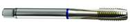 M10x1.0 6H 3-Flute Cobalt Blue Ring Spiral Point Plug Tap-Bright - USA Tool & Supply