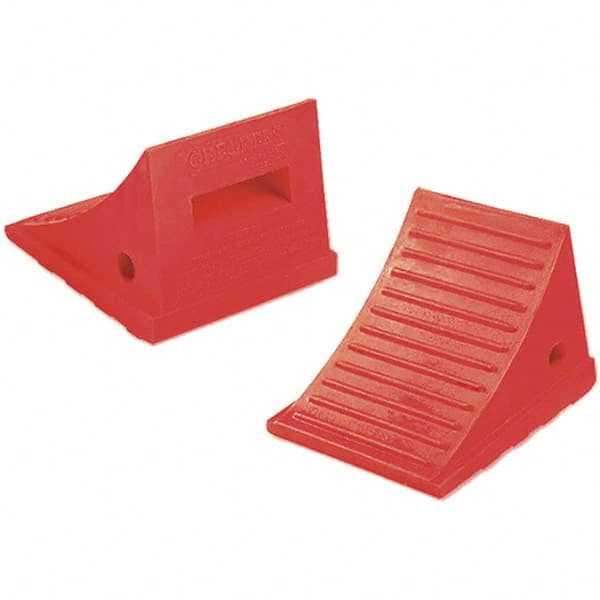 Checkers - 1 2-Piece 7-1/2" Wide x 6-1/2" High x 8-1/4" Deep Polyurethane Wheel Chock - USA Tool & Supply