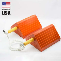 Checkers - 1 2-Piece 8-1/2" Wide x 5" High x 10" Deep Polyurethane Wheel Chock - USA Tool & Supply