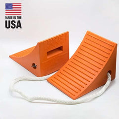 Checkers - 1 2-Piece 8" Wide x 8-1/4" High x 11-1/4" Deep Polyurethane Wheel Chock - USA Tool & Supply