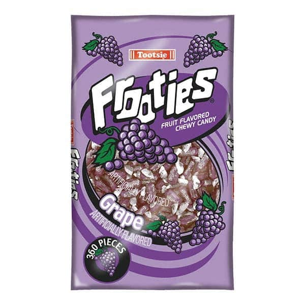 Tootsie Roll - Snacks, Cookies, Candy & Gum Breakroom Accessory Type: Candy Breakroom Accessory Description: Frooties, Grape, 38.8oz Bag, 360 Pieces/Bag - USA Tool & Supply