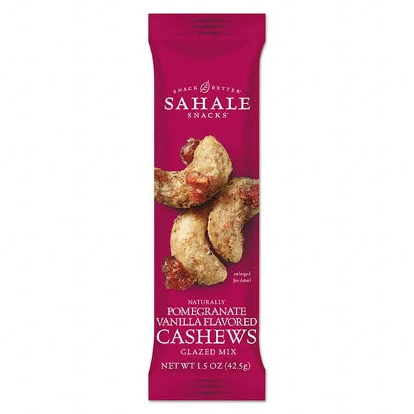 Sahale Snacks - Snacks, Cookies, Candy & Gum Breakroom Accessory Type: Nuts Breakroom Accessory Description: Glazed Mixes, Cashew Pom Vanilla, 1.5 oz, 18/Carton - USA Tool & Supply