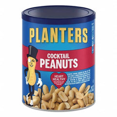 Planters - Snacks, Cookies, Candy & Gum Breakroom Accessory Type: Nuts Breakroom Accessory Description: Cocktail Peanuts, 16 oz Can - USA Tool & Supply