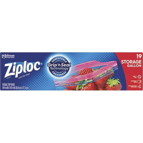 Ziploc - Reclosable Food & Sandwich Bags Volume Capacity: 1 Gal. Width (Inch): 9-3/8 - USA Tool & Supply