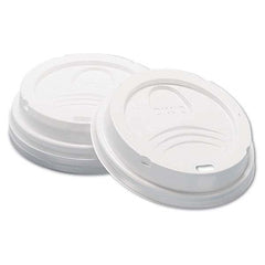 Dixie - Dome Hot Drink Lids, 8 oz Cups, White, 100/Sleeve, 10 Sleeves/Carton - USA Tool & Supply