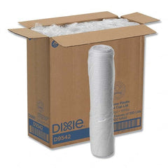 Dixie - Reclosable Lids for 12 and 16 oz Hot Cups, White, 100 Lids/Pack, 10 Packs/Carton - USA Tool & Supply