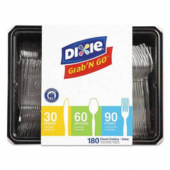 Dixie - Heavyweight Polystyrene Cutlery, Clear, Knives/Spoons/Forks, 180/Pack, 10Pk/Ctn - USA Tool & Supply