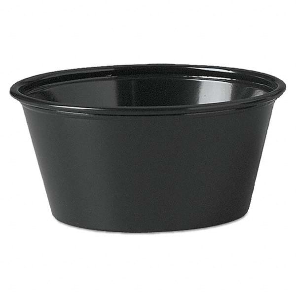 DART - Plastic Souffle Portion Cups, 3 1/4 oz, Black, 250/Bag, 2500/Carton - USA Tool & Supply