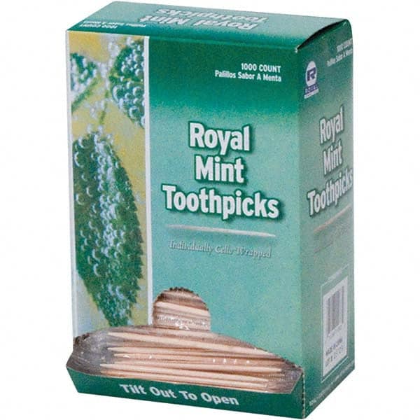 Royal Paper - Toiletries Type: Wood Toothpicks Container Type: Box - USA Tool & Supply