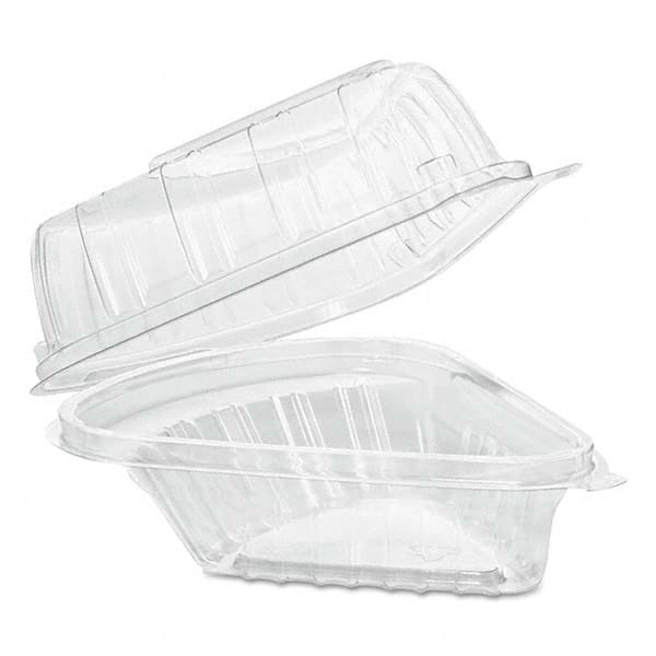 DART - Showtime Clear Hinged Containers, Pie Wedge, 6 2/3 oz, Plastic, 125/PK, 2 PK/CT - USA Tool & Supply