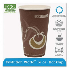 ECO PRODUCTS - Evolution World 24% Recycled Content Hot Cups - 16 oz, 50/PK, 20 PK/CT - USA Tool & Supply