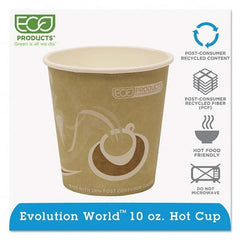 ECO PRODUCTS - Evolution World 24% Recycled Content Hot Cups - 10 oz, 50/PK, 20 PK/CT - USA Tool & Supply