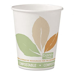 DART - Bare by Solo Eco-Forward PLA Paper Hot Cups, 10 oz, Leaf Design, 50/Bag, 20 Bags/Ct - USA Tool & Supply