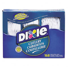 Dixie - Combo Pack, Tray/Plastic Utensils, 56 Forks, 56 Knives, 56 Spoons, 6 Packs - USA Tool & Supply