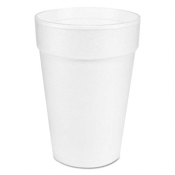 DART - Large Foam Drink Cup, 14 oz, Hot/Cold, White, 25/Bag, 40 Bags/Carton - USA Tool & Supply