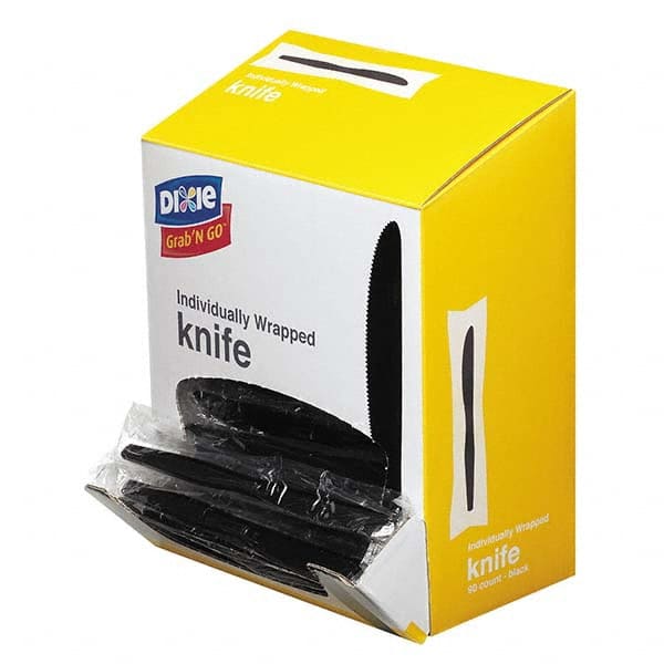 Dixie - Grab\x92N Go Wrapped Cutlery, Knives, Black, 90/Box, 6 Box/Carton - USA Tool & Supply