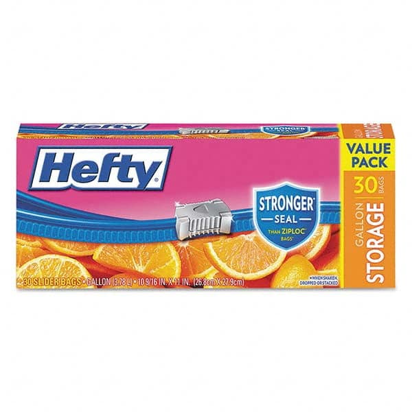 Hefty - Reclosable Food & Sandwich Bags Volume Capacity: 1 Gal. Width (Inch): 2-1/2 - USA Tool & Supply