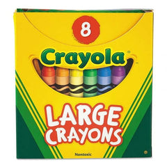 Crayola - Markers & Paintsticks Type: All Purpose Wax Crayon Color: Black; Blue; Brown; Green; Orange; Red; Violet; Yellow - USA Tool & Supply