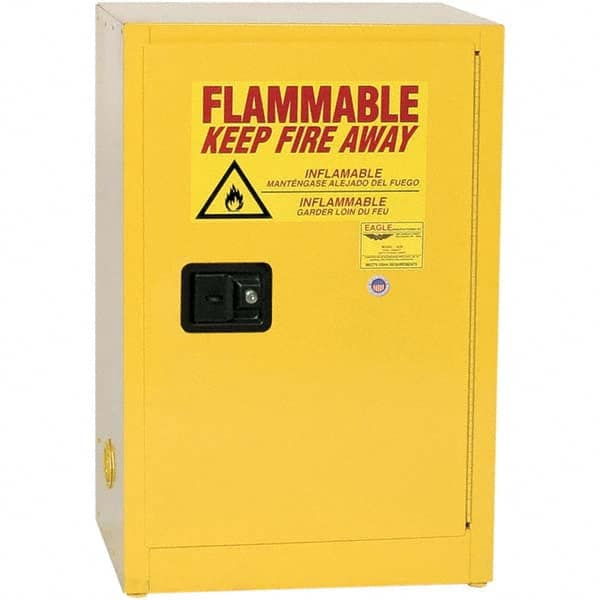 Eagle - Safety Cabinets Hazardous Chemical Type: Flammable and Combustible Liquids Color: Yellow - USA Tool & Supply