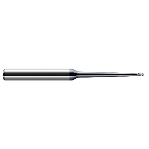 1/8″ Dia. × 1/4″ Shank × 0.188″ DOC × 4″ OAL, Carbide AlTiN, 2 Flute, Ballnose End Mill - Exact Industrial Supply