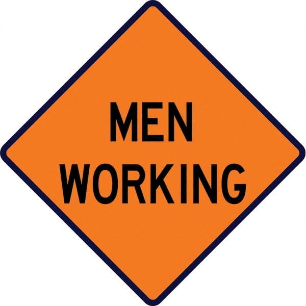 VizCon - "Workers Ahead," 48" Wide x 48" High Vinyl Construction Roadway Sign - USA Tool & Supply