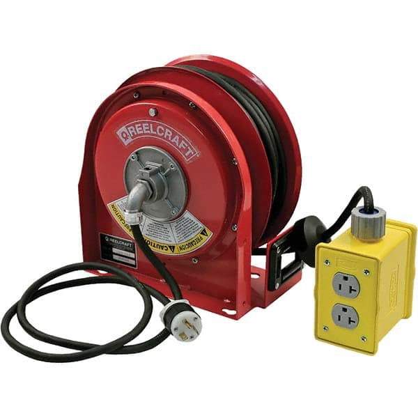 Reelcraft - Cord & Cable Reels End Type: Quad Outlet Cable Length (Feet): 30 - USA Tool & Supply