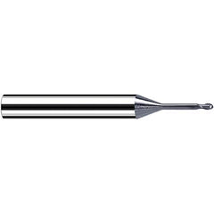 Fraisa - 0.8mm Diam, 0.8mm LOC, 2 Flute Solid Carbide Ball End Mill - USA Tool & Supply