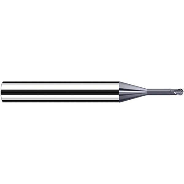 Fraisa - 0.4mm Diam, 3.6mm LOC, 2 Flute Solid Carbide Ball End Mill - USA Tool & Supply