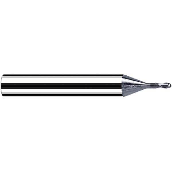 Fraisa - 0.1mm Diam, 0.1mm LOC, 2 Flute Solid Carbide Ball End Mill - USA Tool & Supply
