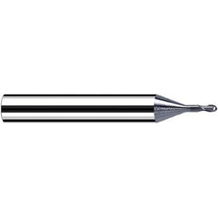 Fraisa - 2mm Diam, 2mm LOC, 2 Flute Solid Carbide Ball End Mill - USA Tool & Supply