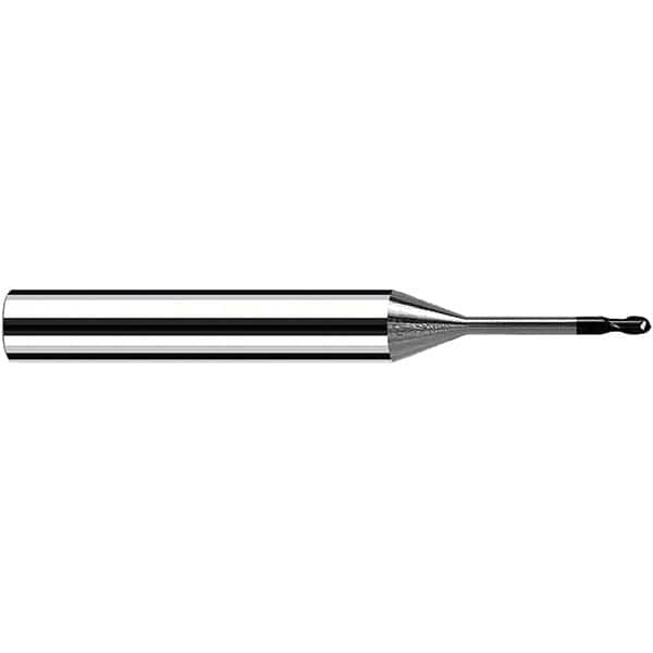 Fraisa - 0.3mm Diam, 6mm LOC, 2 Flute Solid Carbide Ball End Mill - USA Tool & Supply