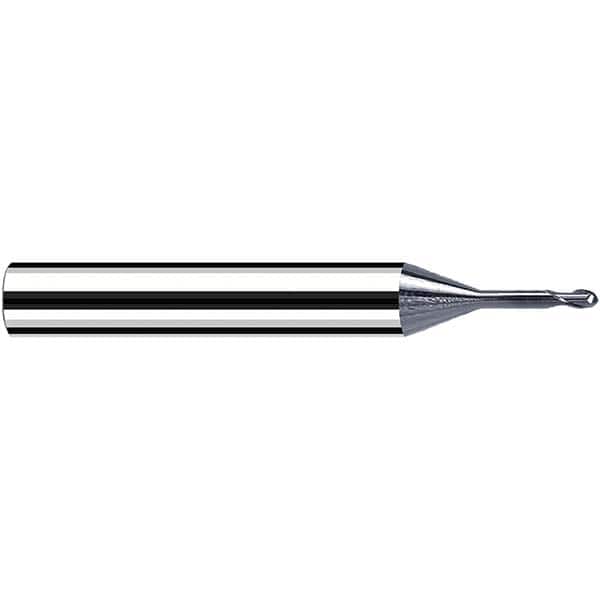 Fraisa - 0.2mm Diam, 0.2mm LOC, 2 Flute Solid Carbide Ball End Mill - USA Tool & Supply