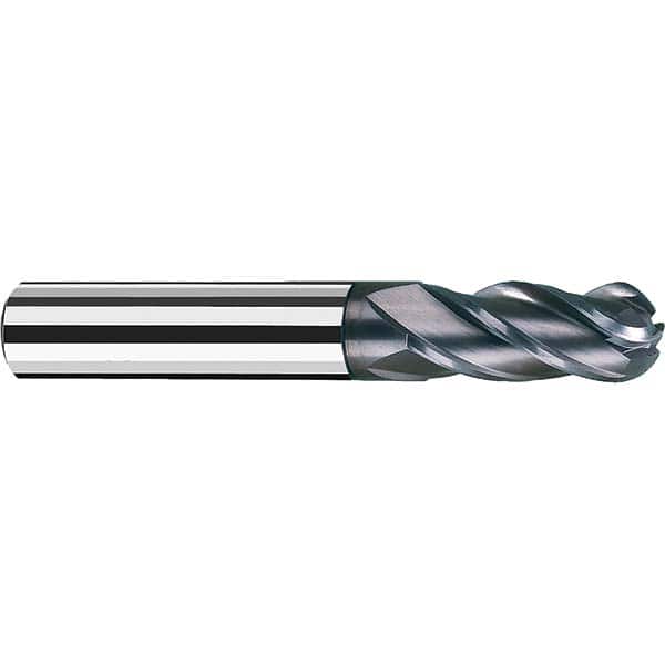 Fraisa - 1/16" Diam, 3/8" LOC, 4 Flute Solid Carbide Ball End Mill - USA Tool & Supply